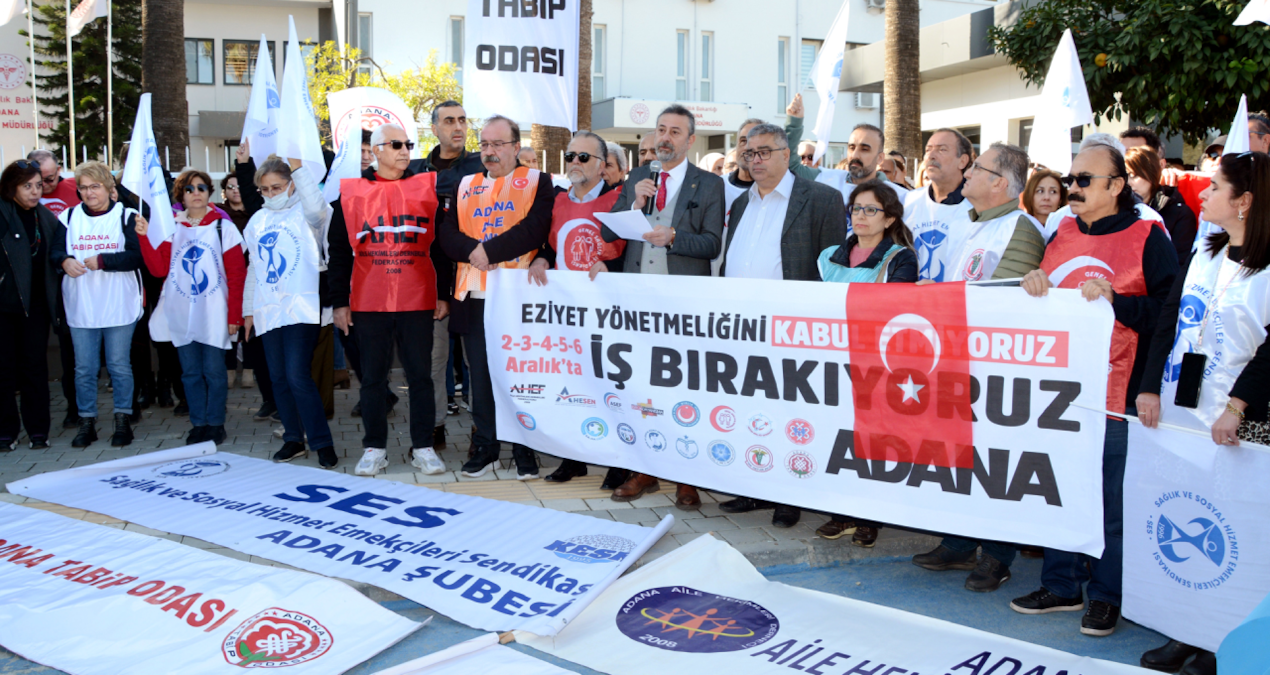 Aile tabipleri Adana’da iş bıraktı