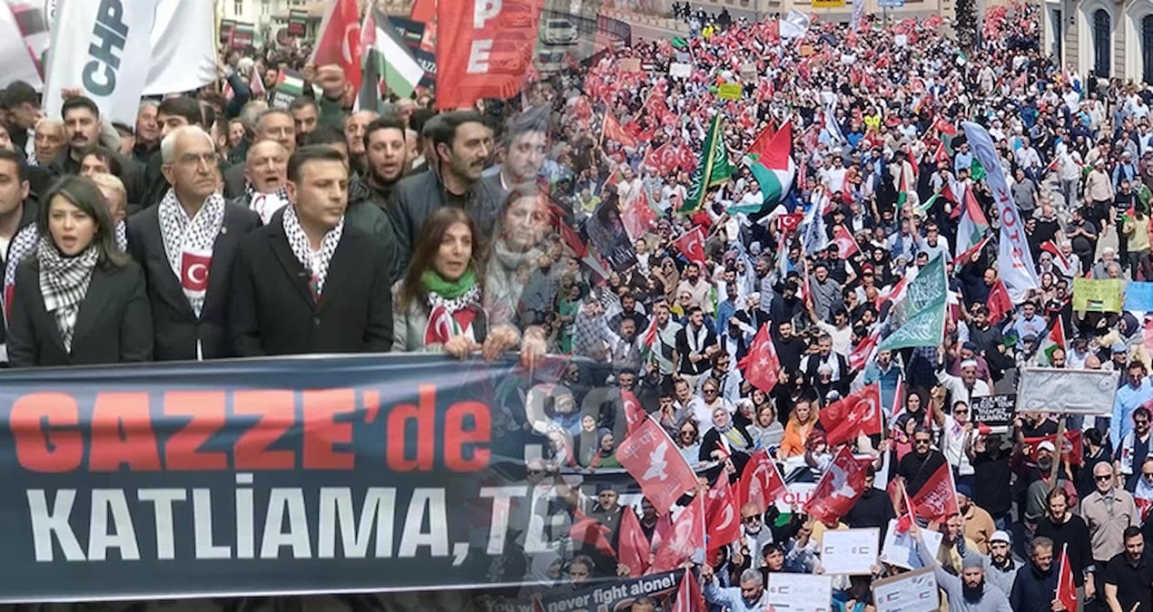 İkisi de ‘Gazze’ için yürüdü: CHP’ye mani AKP’ye izin