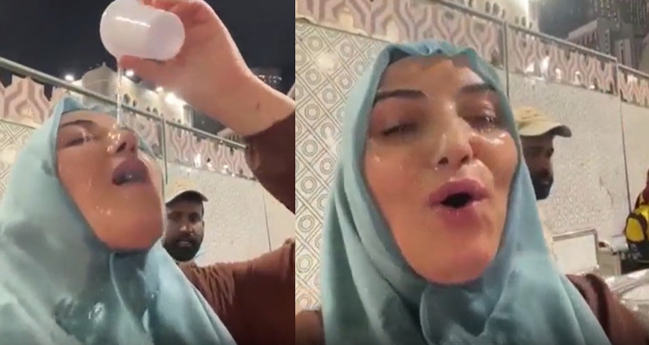 Umrede çekilen bu görüntü sosyal medyayı ayağa kaldırdı