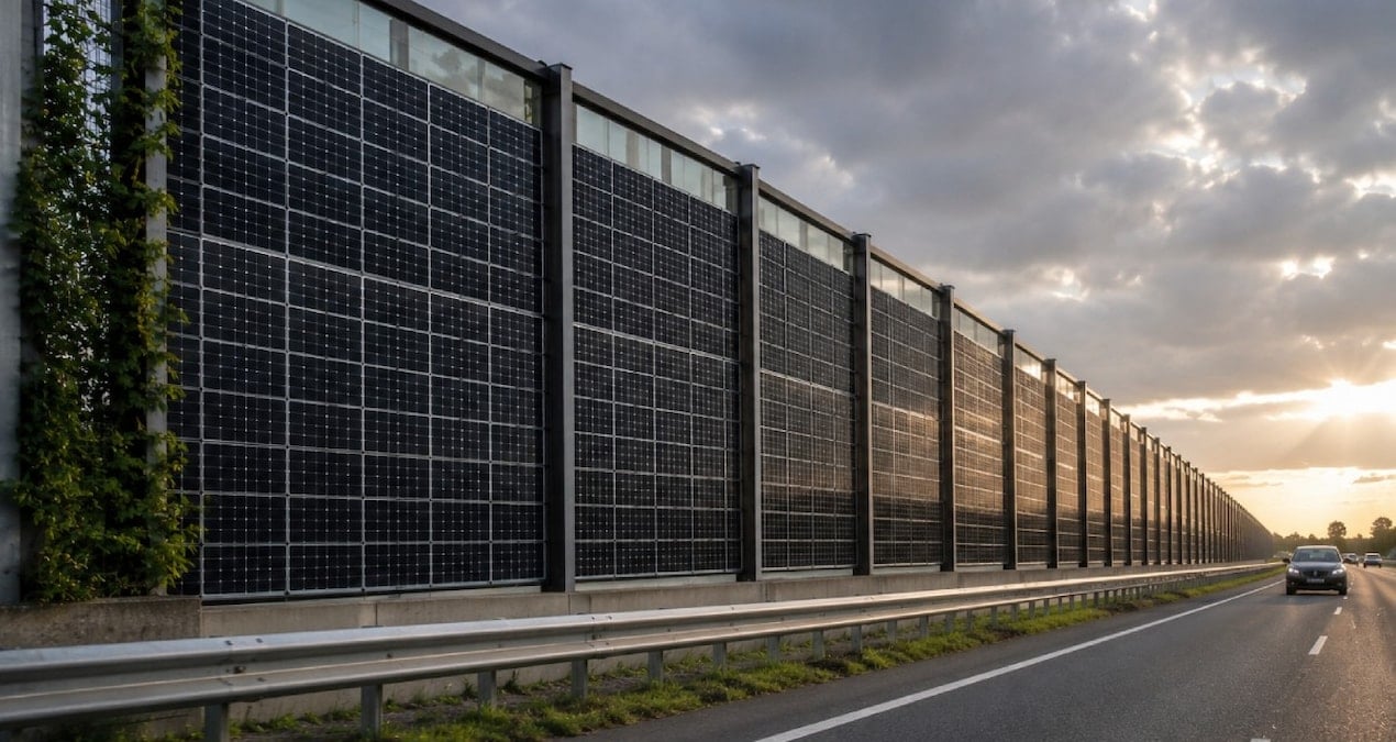 Arazi bulamayınca otoyol duvarlarından elektrik üretmeye başladılar