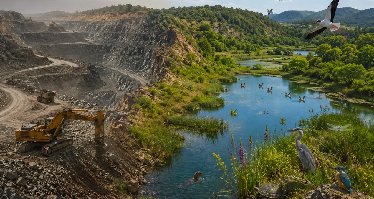 İş makineleri gitti doğa geri döndü: Terk edilmiş maden sahasında hayat yeniden başladı