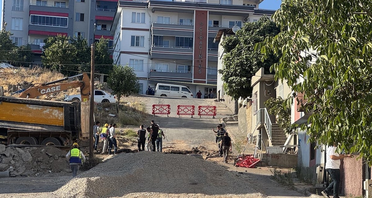 Kahramanmaraş’ta altyapı çalışması sırasında doğal gaz borusu delindi