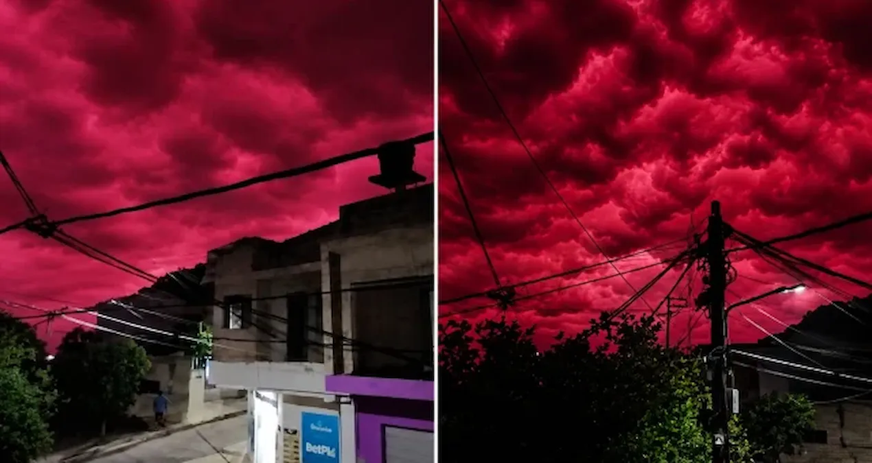 Kolombiya’da depremin ardından gökyüzünde gizemli kızıllık